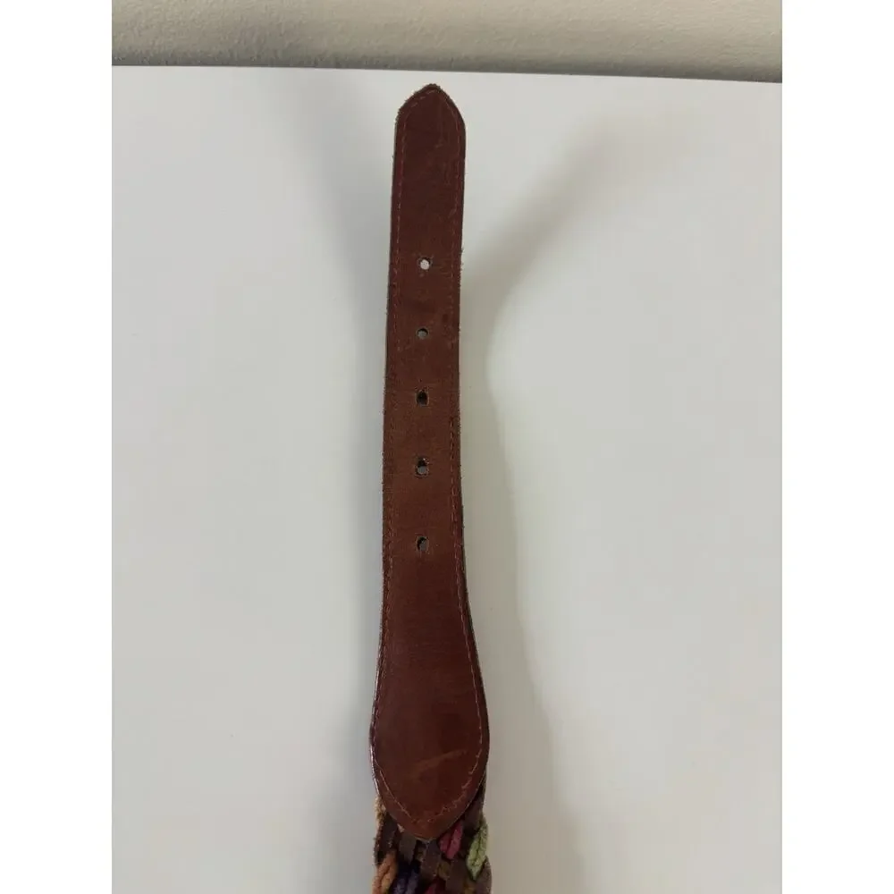 Vintage Y2K LL Bean Leather Braided Belt Women’s 32 Vintage Preppy Boho Western